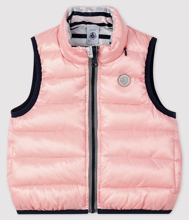 Chaqueta alcolchada reversible para beb&eacute; rosa