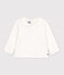 Blusa de algodón de manga larga para bebé blanco MARSHMALLOW