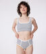 Top de algodón y elastano a rayas para mujer