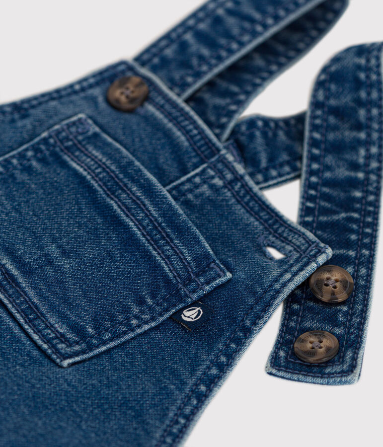 Peto largo de tejido denim para beb&eacute; azul
