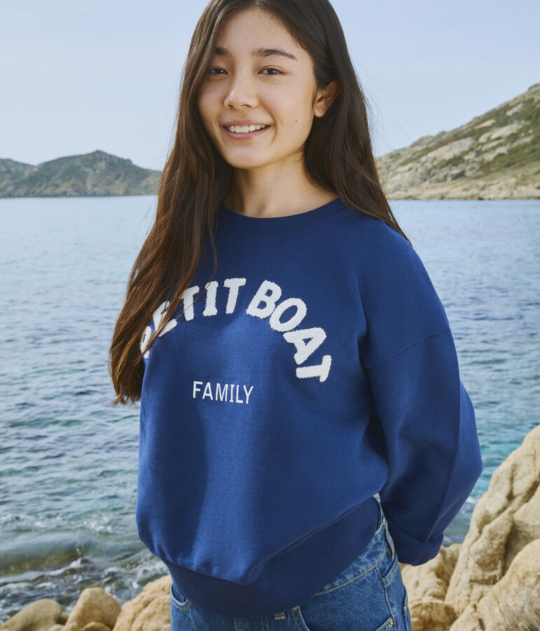 Sudadera de algod&oacute;n de mujer azul MEDIEVAL