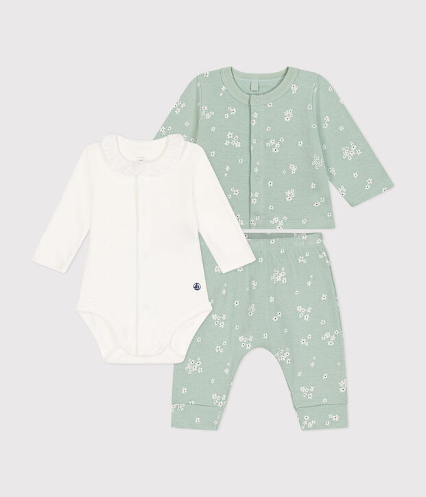 Conjunto de 3 piezas de t&uacute;bico para beb&eacute; verde/multicolor