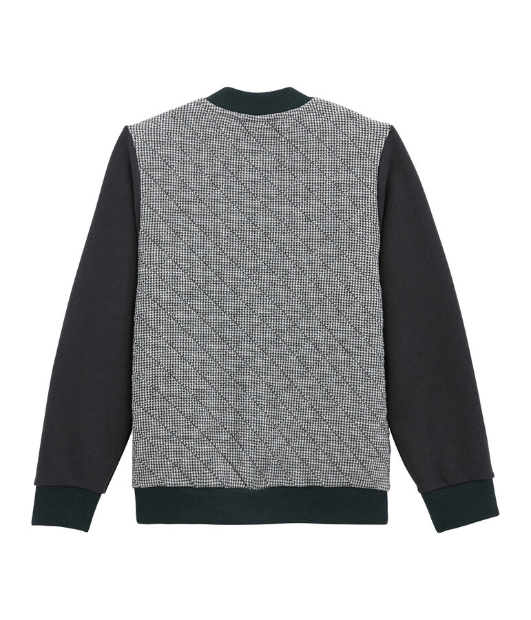 Chaqueta teddy para ni&ntilde;o en t&uacute;bico gris/blanco