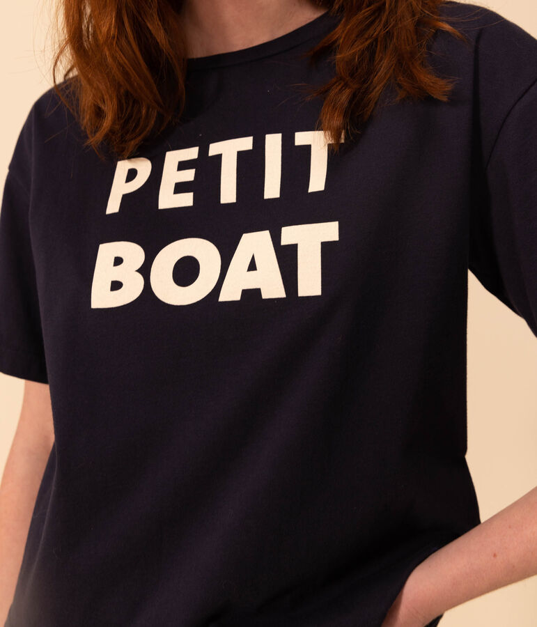 Camiseta LE BOXY de algod&oacute;n para mujer azul