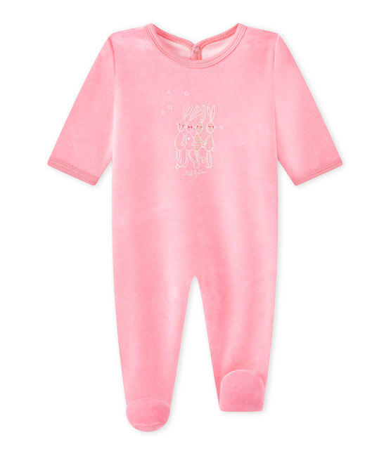 Pijama de terciopelo para bebé rosa PETAL