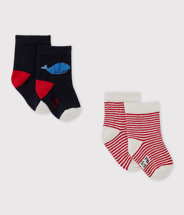 Lote de 2 pares de calcetines para beb&eacute; ni&ntilde;o multicolor