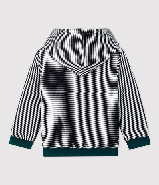 Cárdigan de sherpa de bebé. blanco MARSHMALLOW/verde PINEDE