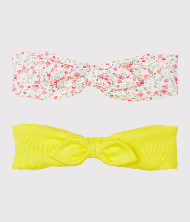 Lote de 2 diademas para el pelo lisa y estampada de beb&eacute; ni&ntilde;a multicolor