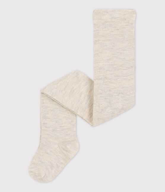 Leotardos lisos de algodón para bebé beige MONTELIMAR CHINE