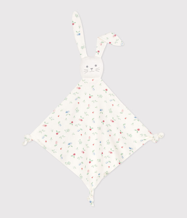Doudou de algod&oacute;n estampado para beb&eacute; blanco/multicolor