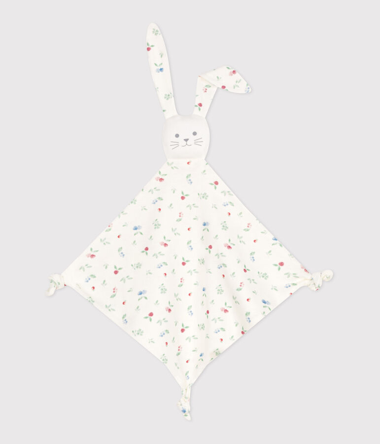Doudou de algod&oacute;n estampado para beb&eacute; blanco/multicolor
