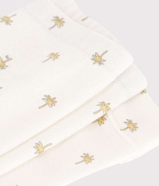 Leggings de algodón con estampado de flores para bebé blanco MARSHMALLOW/gris GRIS