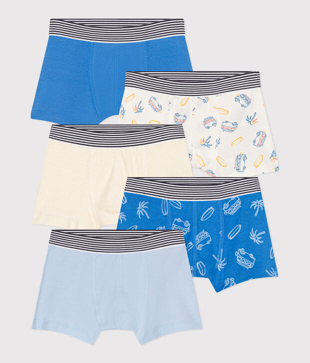 Juego de 5 b&oacute;xeres infantiles de algod&oacute;n con estampado de furgonetas multicolor