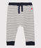 Pantalón de muletón de bebé. blanco MARSHMALLOW/azul SMOKING