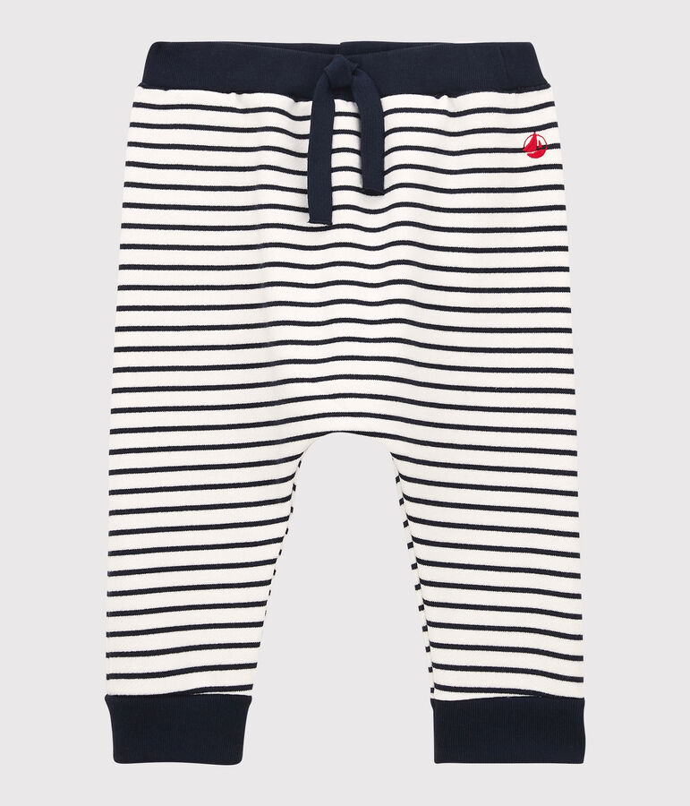 Pantal&oacute;n de mulet&oacute;n de beb&eacute;. blanco/azul