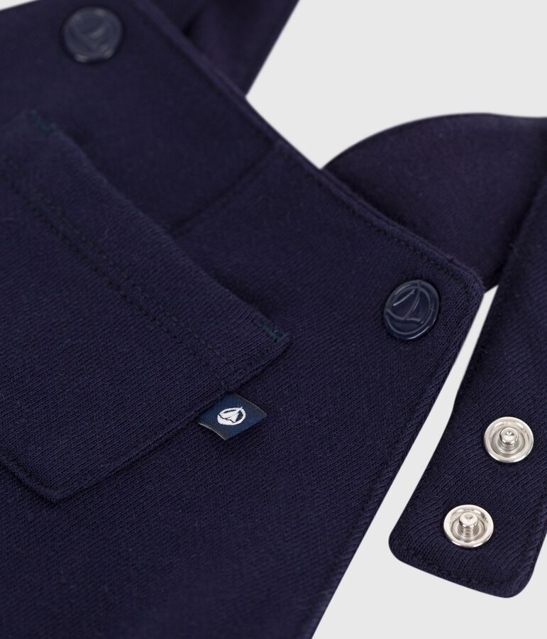 Peto largo y liso de algod&oacute;n para beb&eacute; azul