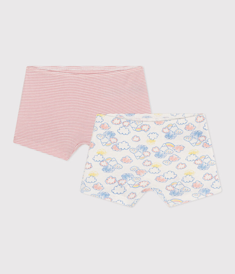 Juego de 2 culottes infantiles con arco&iacute;ris de algod&oacute;n multicolor