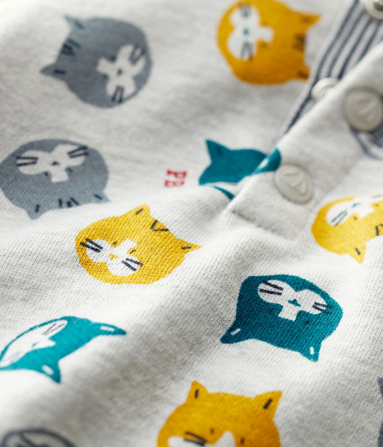 Sudadera de mulet&oacute;n de beb&eacute;. gris BELUGA/blanco MULTICO