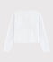 Cárdigan de algodón para niña blanco MARSHMALLOW/gris ARGENT