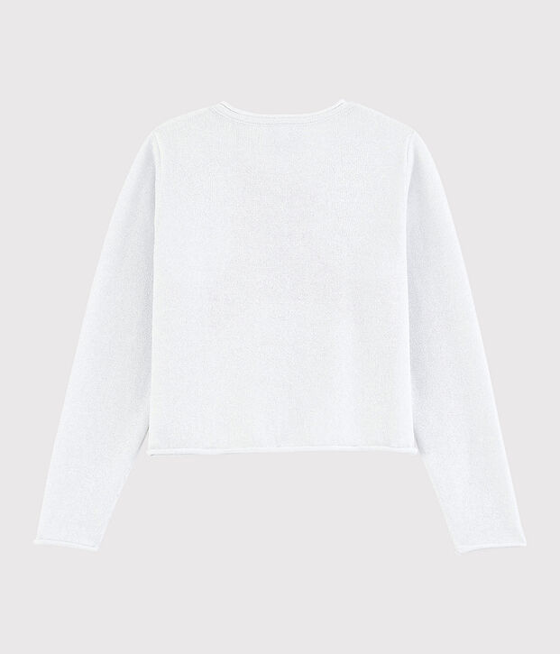 C&aacute;rdigan de algod&oacute;n para ni&ntilde;a blanco/gris