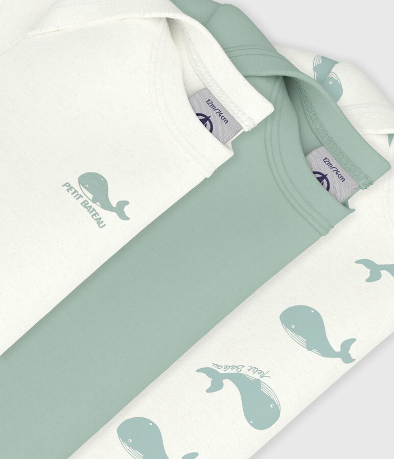 Juego de bodies de algod&oacute;n de manga corta con estampado de ballenas para beb&eacute; multicolor