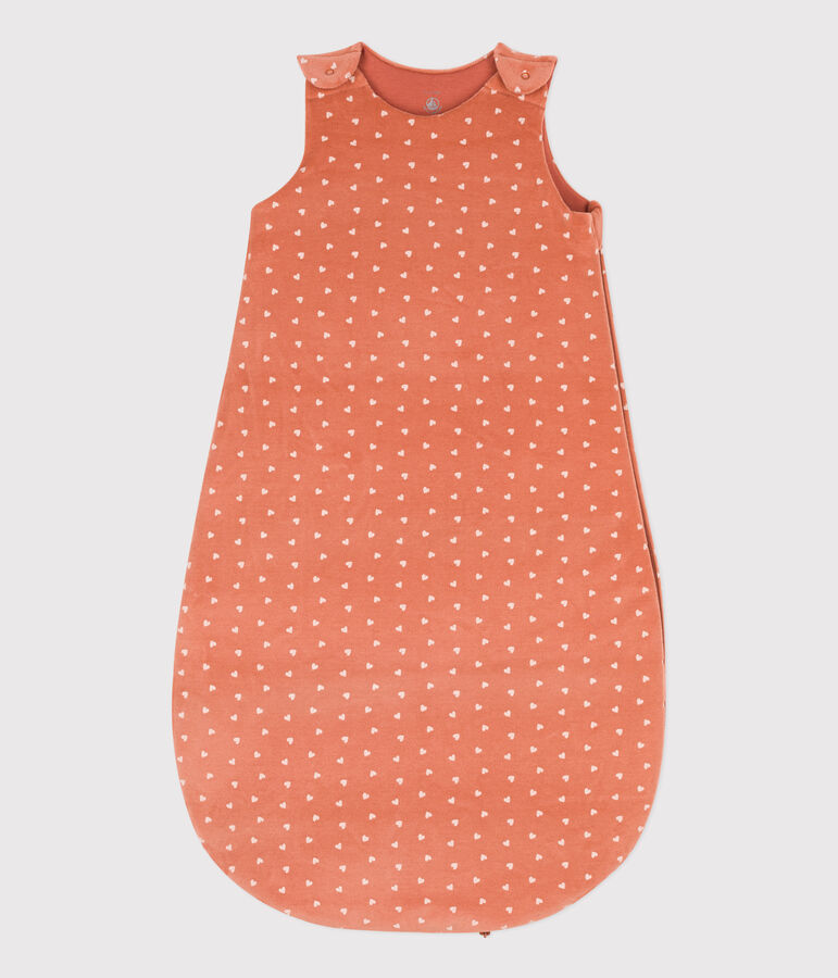 SACO DE TERCIOPELO TOG 2 CON CORAZONES PARA BEB&Eacute; rosa/crudo