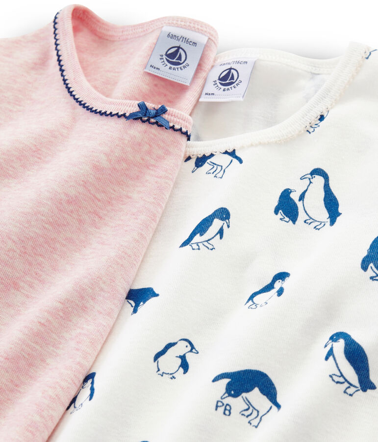 Par de camisetas manga corta para ni&ntilde;a multicolor