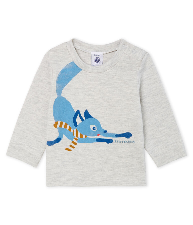 Camiseta de manga larga para beb&eacute; ni&ntilde;o gris