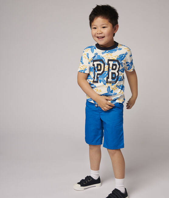 Camiseta de manga corta de algodón de niño blanco MARSHMALLOW/blanco MULTICO
