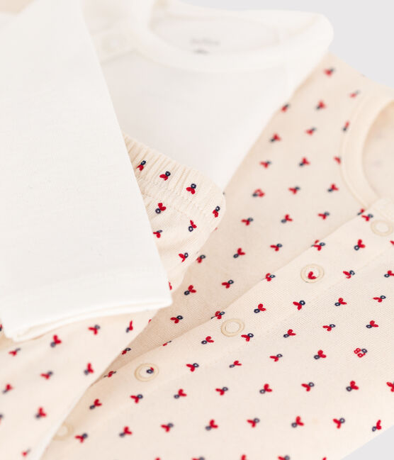 Conjunto de 3 piezas de túbico con estampado gráfico para bebé blanco MARSHMALLOW/blanco MULTICO