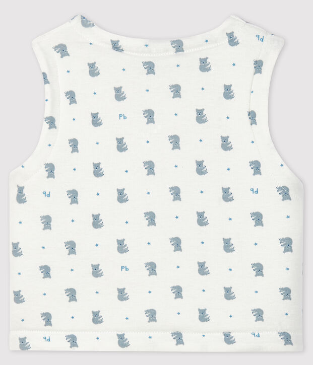 Chaleco reversible de algod&oacute;n biol&oacute;gico enguatado blanco/gris/multicolor