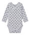 Body de nacimiento de manga larga estampado para bebé niño gris POUSSIERE/azul MEDIEVAL