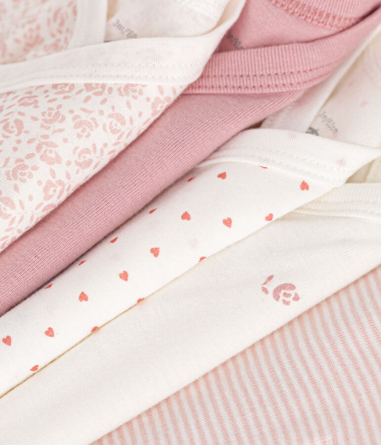 Juego de 5 bodis cruzados de manga larga de algod&oacute;n para beb&eacute; multicolor