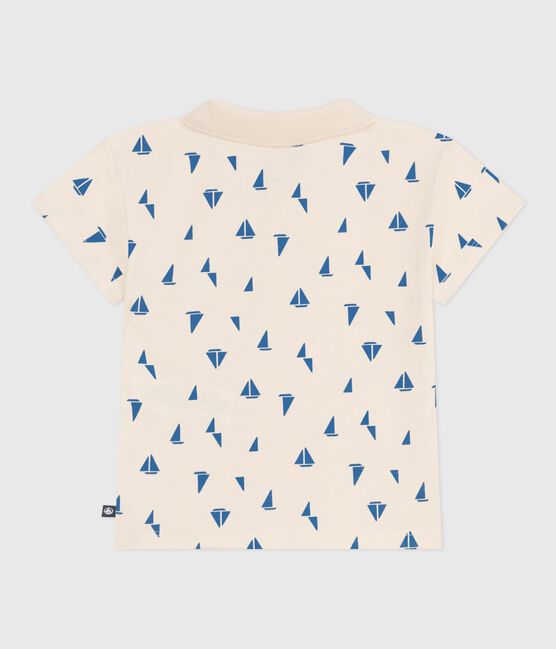 Polo de algodón de manga corta con estampado de barquitos para bebé azul AVALANCHE/blanco PERSE