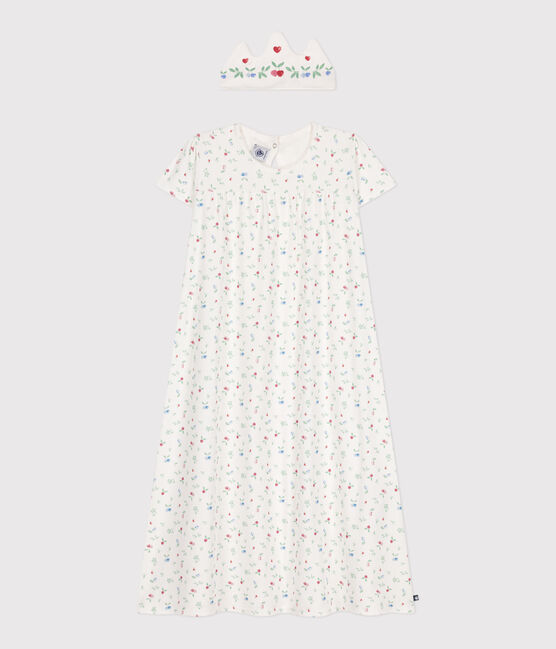 Camisón disfraz y diadema infantil de algodón blanco MARSHMALLOW/blanco MULTICO