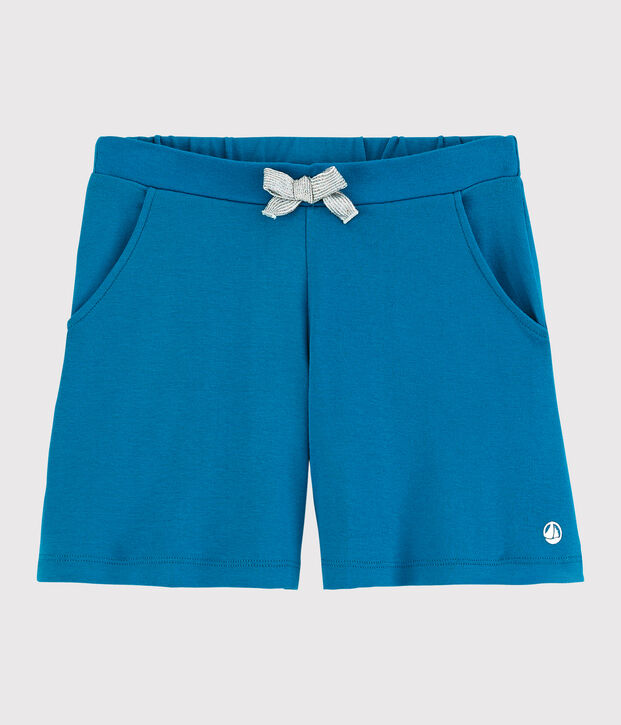 Pantal&oacute;n corto de algod&oacute;n de ni&ntilde;a azul