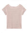 Camiseta manga corta de lino para mujer blanco MARSHMALLOW/rosa COPPER