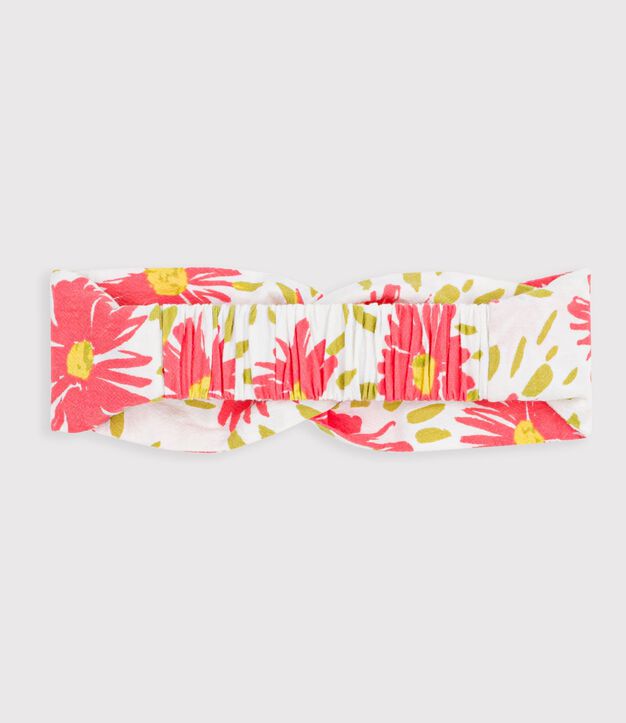 Cinta de crep&eacute; con estampado de flores para beb&eacute; ni&ntilde;a blanco/multicolor