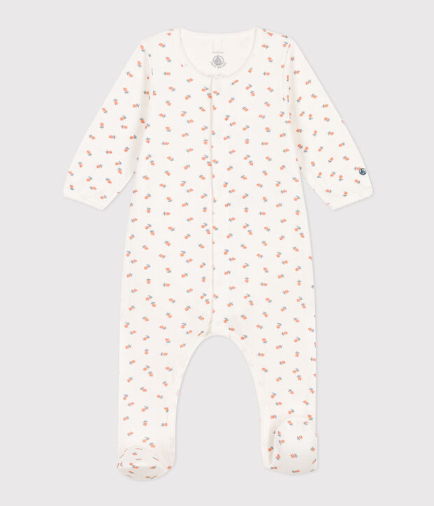 Bodyjama de t&uacute;bico con flores blanco/multicolor
