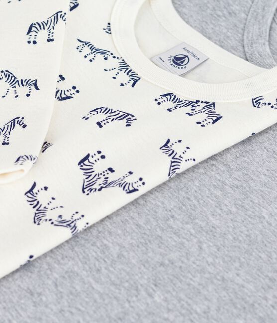 Juego de camisetas infantiles de algodón de manga larga con estampado de cebras variante 1