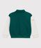 Chaqueta teddy infantil lisa colorblock de algod&oacute;n verde/beige