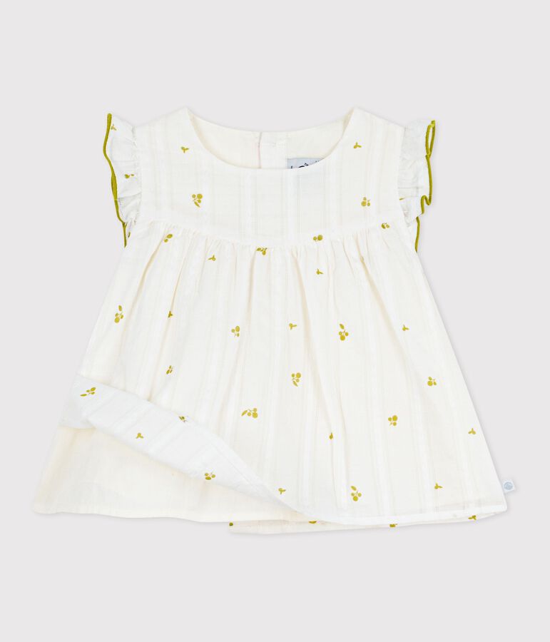 Blusa de algod&oacute;n sin mangas con estampado de flores para beb&eacute; verde MARSHMALLOW/ MOSS