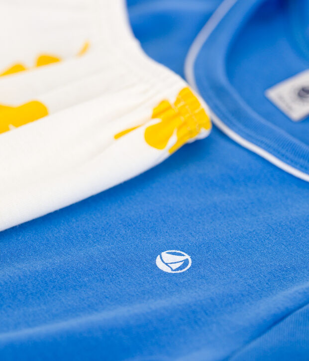 Pijama corto azul de algod&oacute;n de ni&ntilde;o azul/multicolor