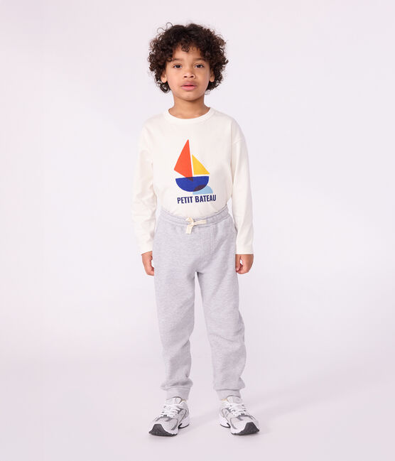 Pantalón infantil de jogging liso de algodón gris FUMEE CHINE