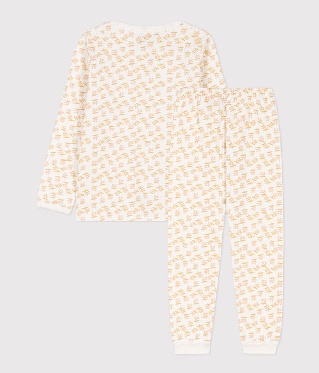 Pijama de t&uacute;bico con flor para ni&ntilde;a blanco/multicolor