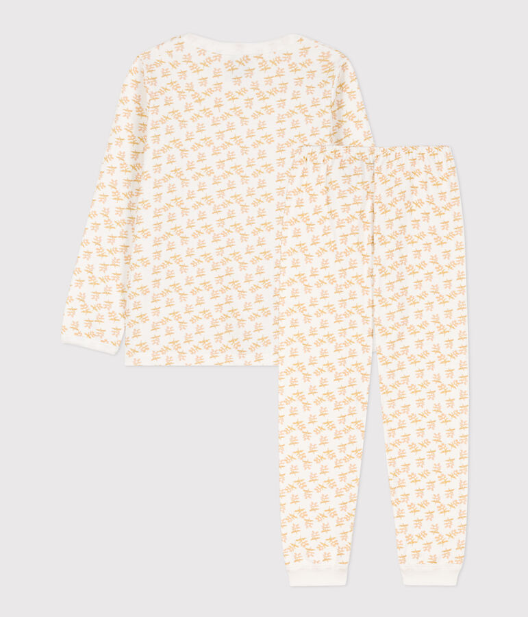Pijama de t&uacute;bico con flor para ni&ntilde;a blanco/multicolor