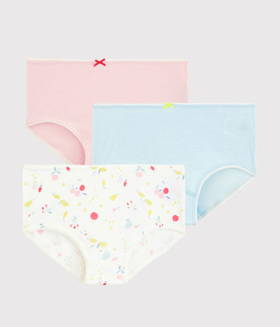 Lote de 3 culottes con estampado de frutas de algodón ecológico de niña variante 1