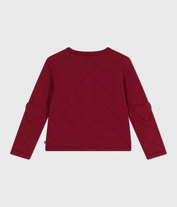 C&aacute;rdigan infantil liso de algod&oacute;n rojo