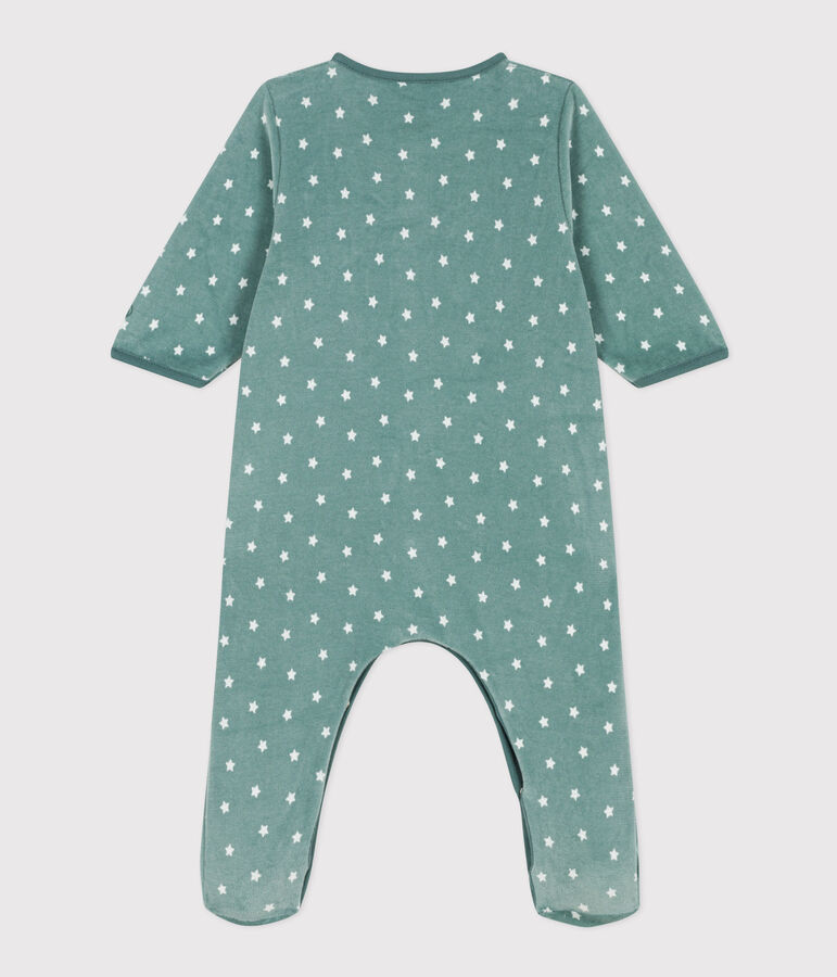 Pijama de terciopelo con estrellas para beb&eacute; azul BRUT/blanco MARSHMALLOW