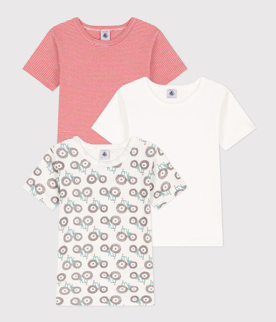 Juego de 3 camisetas de manga corta de algodón tractor para niño variante 1